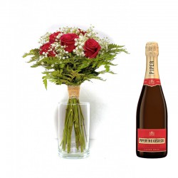 Pack Rosas con Champagne PIPER-HEIDSIECK